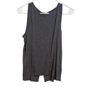 Halogen Charcoal Grey Sleeveless Muscle Tank Top Small Keyhole Back Athleisure